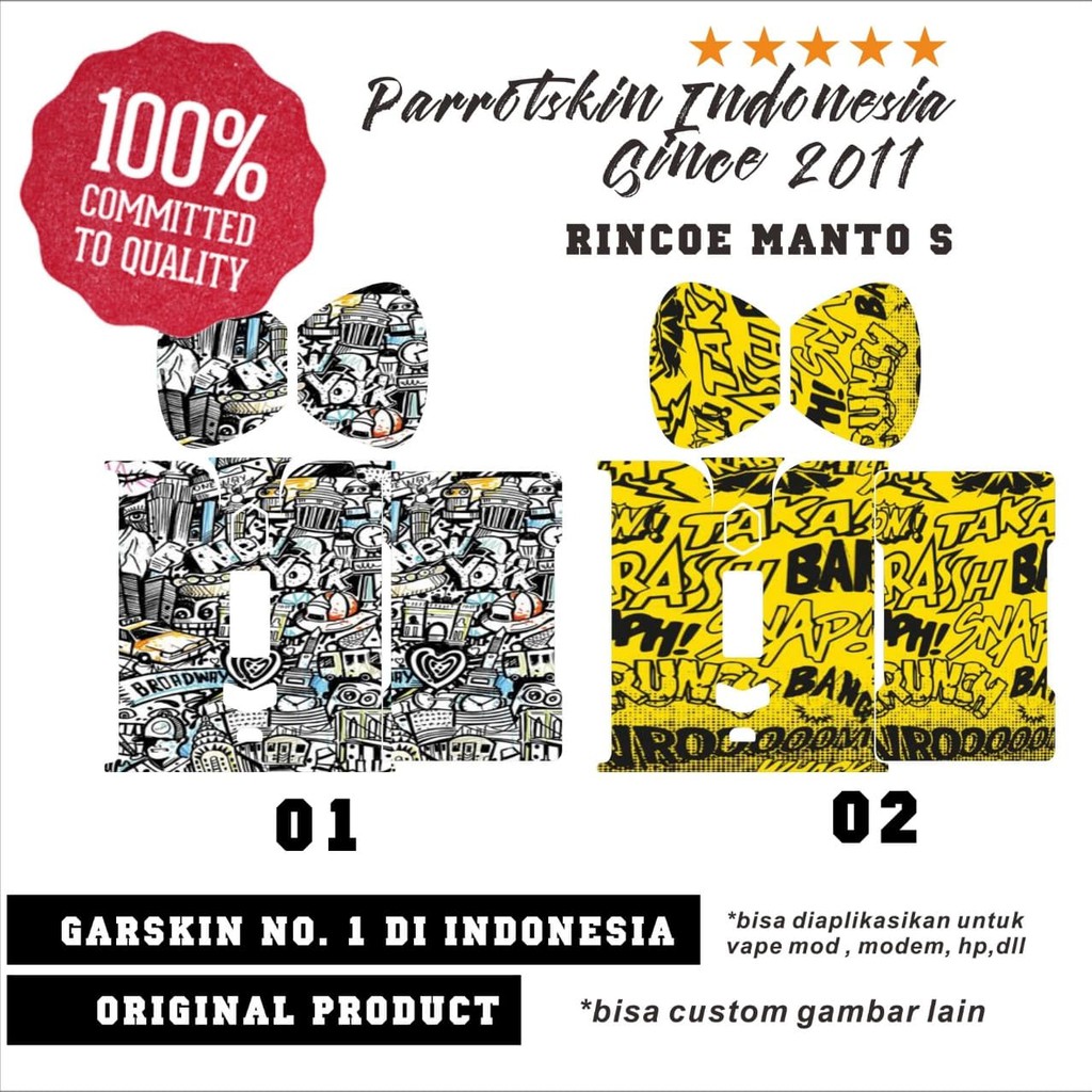 Garskin Skin Manto S Typo Edition sticker warp BISA CUSTOM