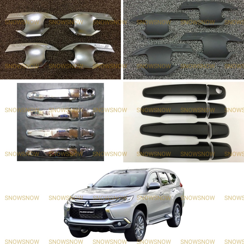 Paket Outer Handle Cover All New Pajero 2016 2018 2022 UP Elegant Hitam Chrome