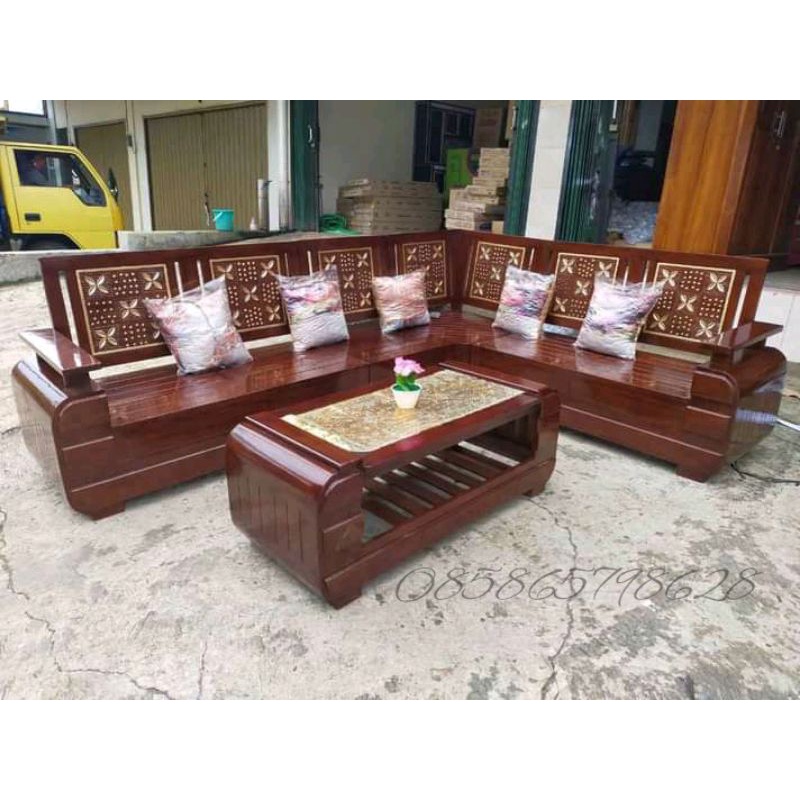 Kursi Tamu Sudut Minimalis Full Kayu Jati | kursi sudut minimalis kayu jati | kursi tamu minimalis k