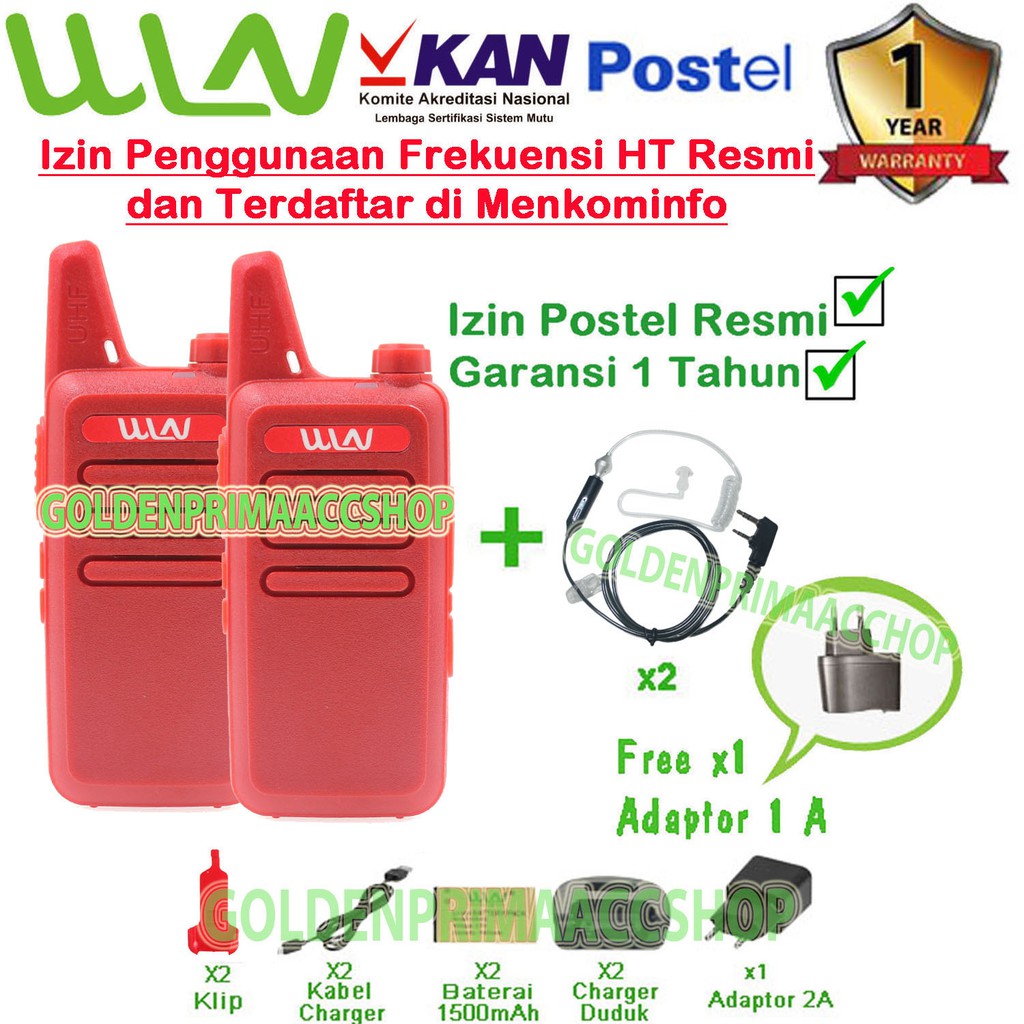 Paket FBI HT WLN KD-C1 Merah (Isi 2 Pcs)