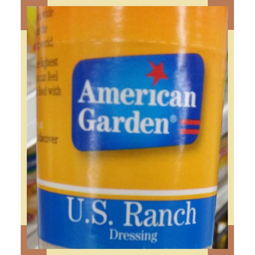 

American garden | US ranch | salad creamy dressing | product USA |