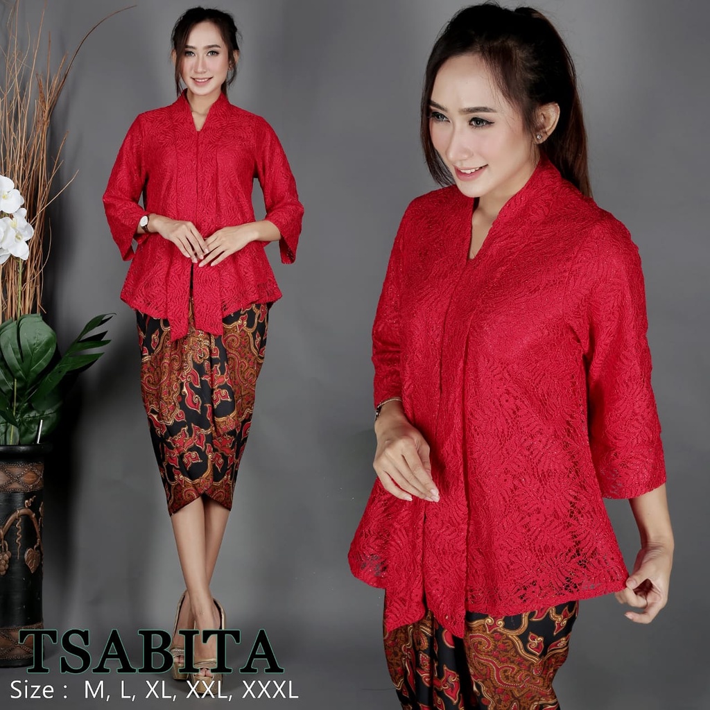 Set Kebaya Brokat Floy Pink Dan Aneka Warna Lain