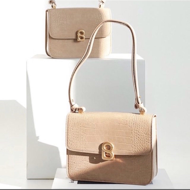 NEW Audrey Bag Buttonscarves - Beige Buttonscarves Audrey Croco Bag