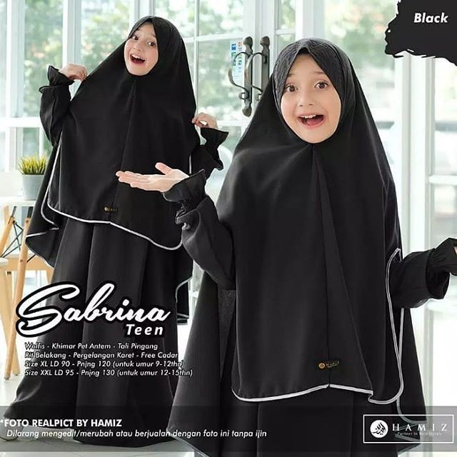 HOT GAMIS ANAK PEREMPUAN SABRINA TEEN SYARI GAMIS ANAK REMAJA SET KHIMAR WOLFIS ORIGINAL CADAR NIQAB