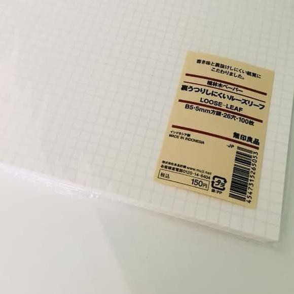 

[GRADE ORIGINAL] MUJI - Loose Leaf paper A5/B5/A4 - line / Grid / Dot / Blank - kertas ✶