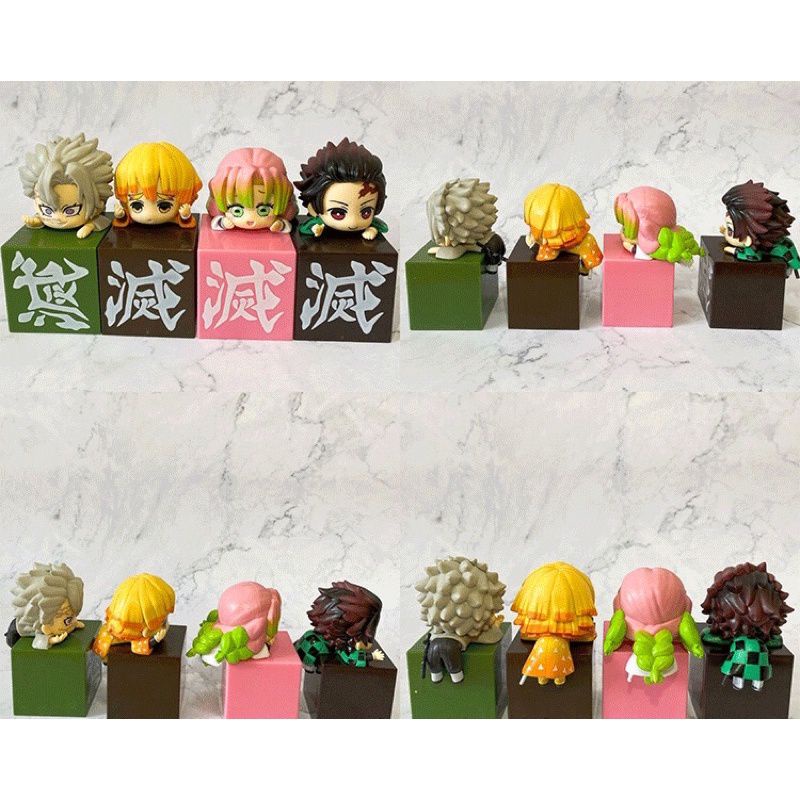 10cm Demon Slayer Mini Figure Tanjiro Nezuko Zenitsu Rengoku Shinobu Mitsuri Obanai Ornaments