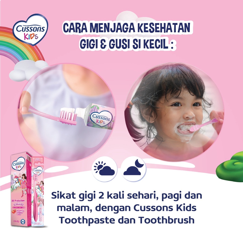 Cussons Kids Toothpaste Unicorn Strawberry Smoothie Pasta Gigi Anak 45g