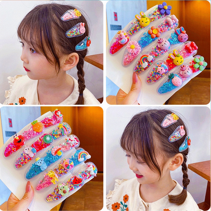 5pcs / Set Jepit Rambut Motif Kartun Buah Gaya Korea Untuk Aksesoris Anak Perempuan