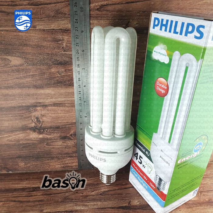 PHILIPS ESSENTIAL 4U 45W E27 - 6500K / Putih - Lampu Hemat Energi