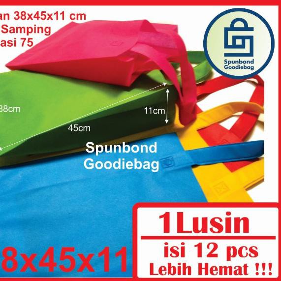 

>kml-046!! Isi 12pcs (38x45x11) Tas Spunbond / Tas Kain / Goodie Bag / Tas Souvenir / Kantong Souven