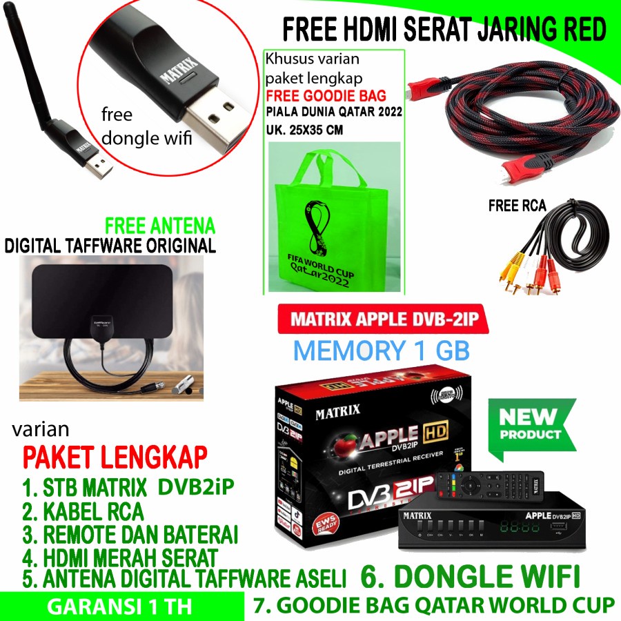 MATRIX APPLE DVB2IP BISA SHARE SIARAN TV KE 4 DEVICE ATAU HP TERBARU - + HDMI +DONGLE