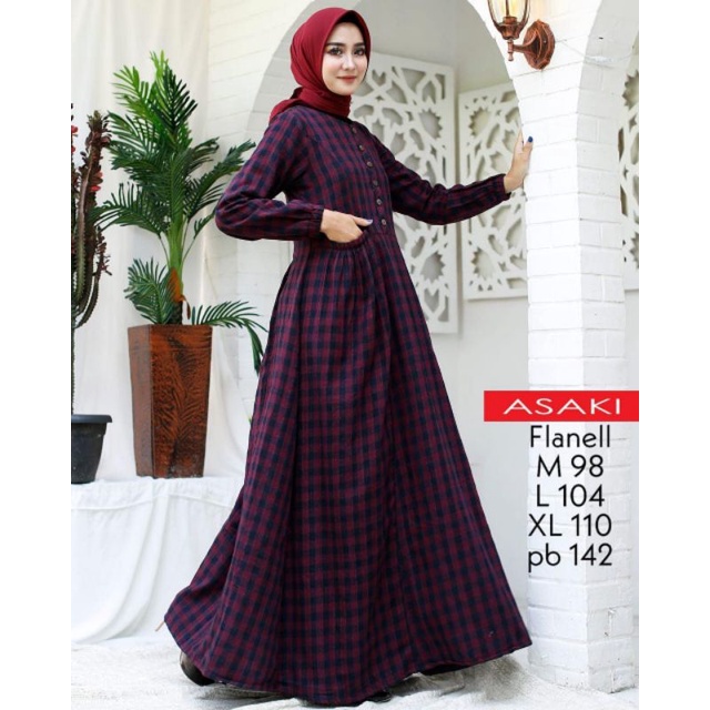 GAMIS KATUN// GAMIS KOTAK FLANEL//GAMIS TERBARU //GAMIS KEREN //GAMIS BUSUI