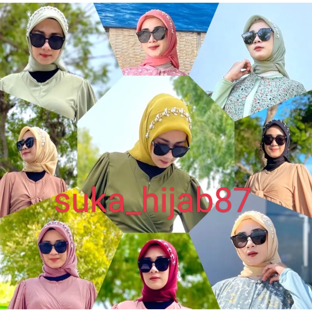 HIJAB SEGI EMPAT PAYET KELABANG/KERUDUNG PESTA PAYET MUTIARA/SEGIEMPAT PAYET