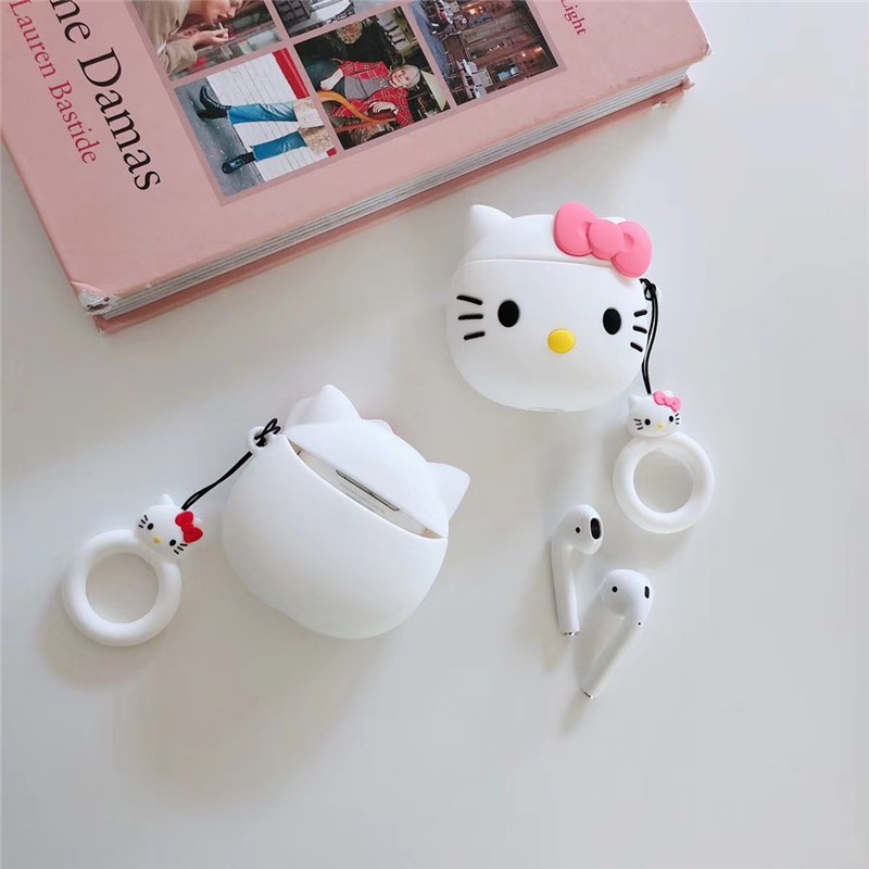 3d Kartun Lucu Hello Kitty AirPods Pro3 AirPods Pro Anti Jatuh Silikon Lembut Pro 3Case Headset Perlindungan Cover