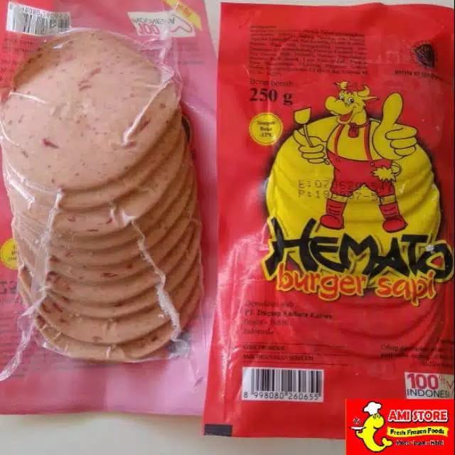 

Burger Sapi / Hemato beef burger isi 10 250gr