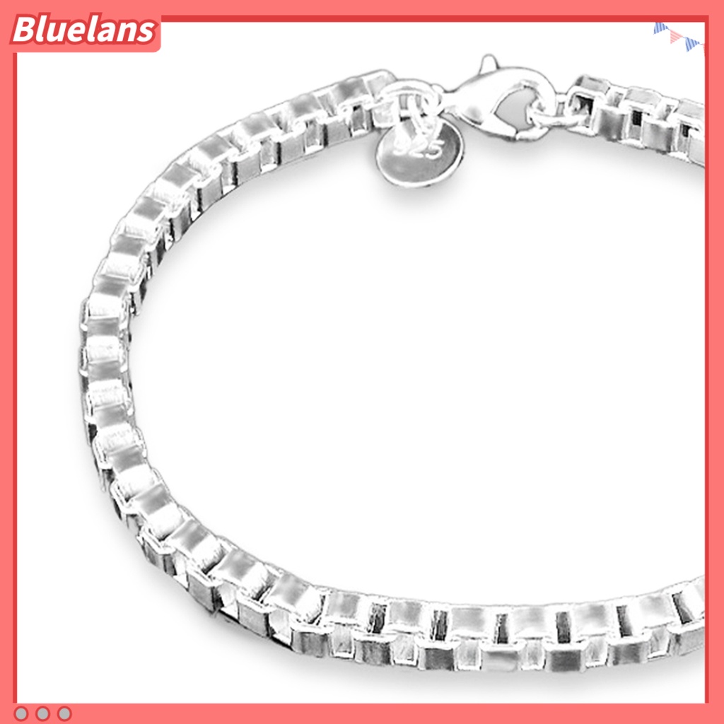 Bluelans Bracelet Silver Plated Box Chain Fashion Unisex Bracelet Bangle Jewelry