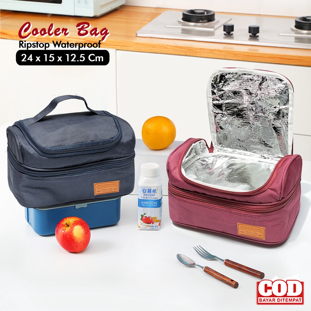 Cooler bag tas pendingin asi waterproof  tas tempat botol asi dan ice gel tas Insulin inner aluminium foil tas penyimpanan asi anti air cooler bag polos tas tempat asi pejalanan