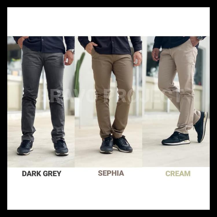 Terdepan Celana Chino Pria | Celana Panjang Pria Strecht Premium - Wood, 28 Aman Dan Terpercaya