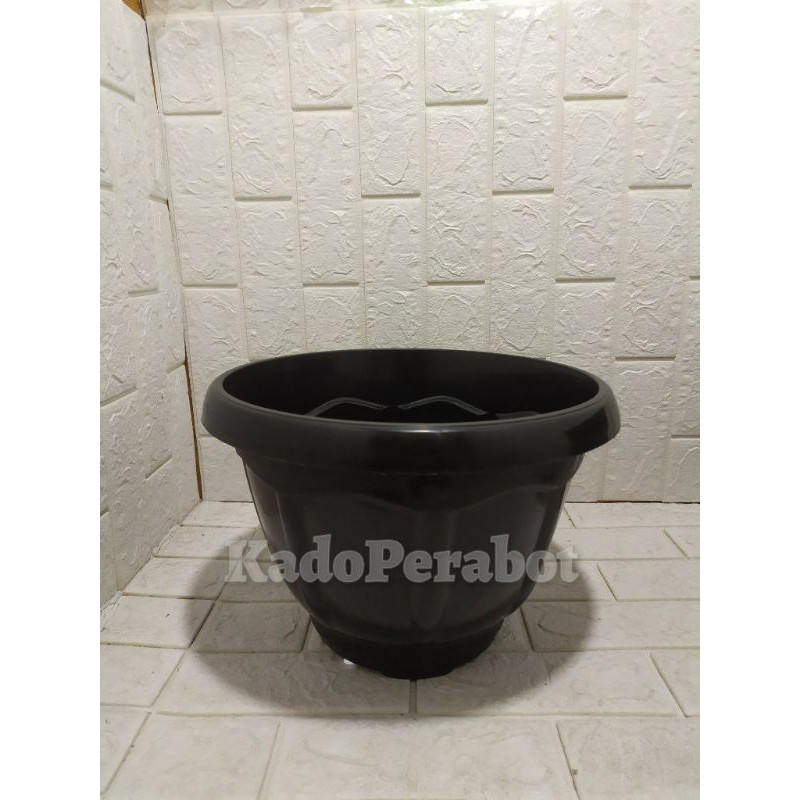 pot bunga hitam 35 - pot bunga besar - pot tanaman besar - pot kembang