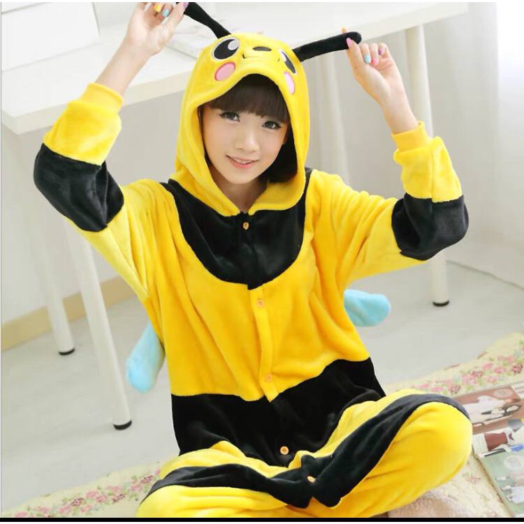 BAJU ONESIE KOSTUM BEE LEBAH PIYAMA KIGURUMI COSPLAY BAJU TIDUR