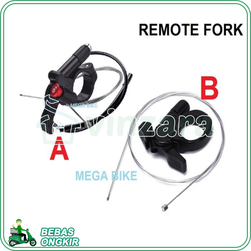 REMOTE FORK MTB Mountain Bike Adjustable ADJUSTER MEKANIK depan Control LOCK OUT Lockout Lever Beral