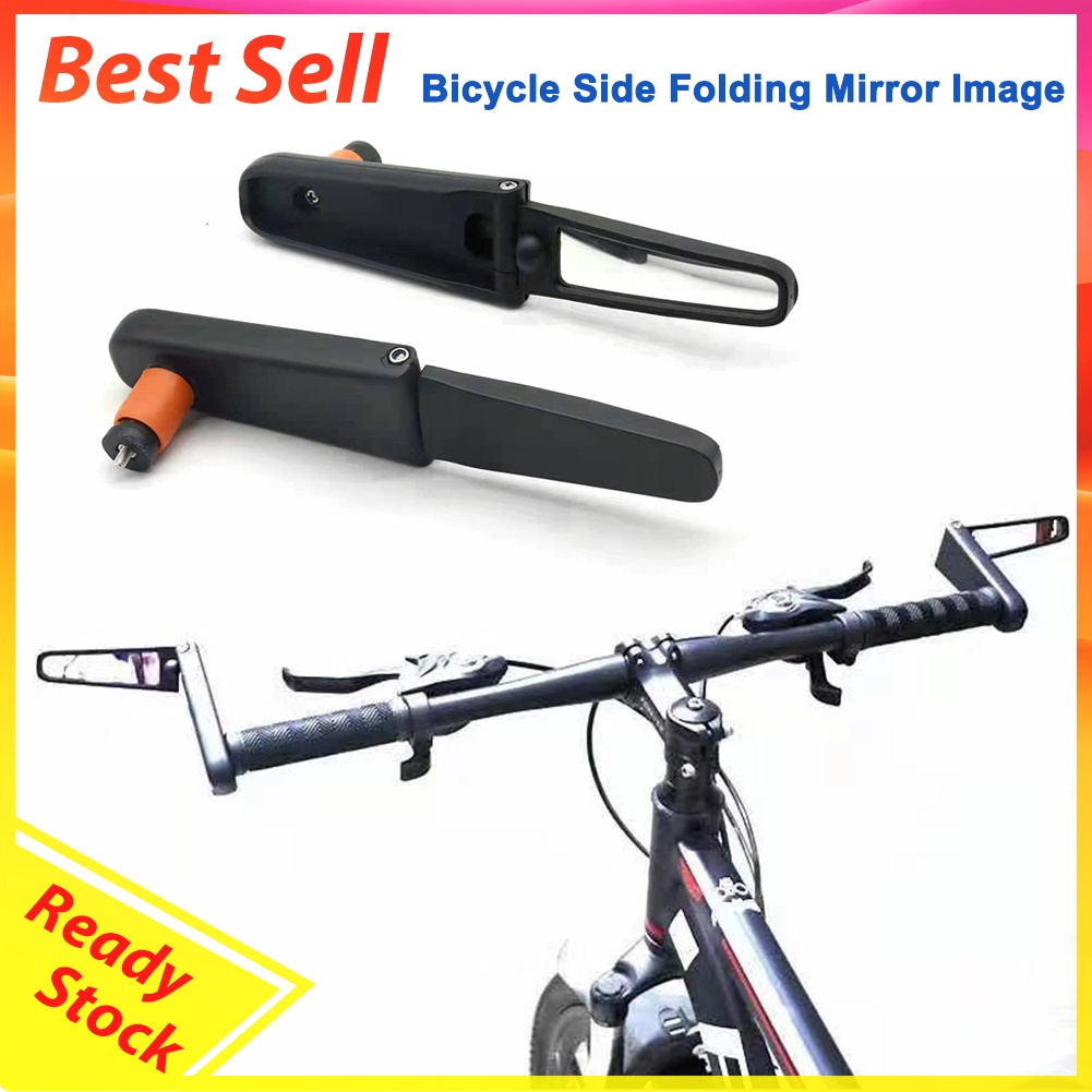 Bike Folding Grip Rearview Mirror Adjustable Fixed Gear Handlebar Reflector