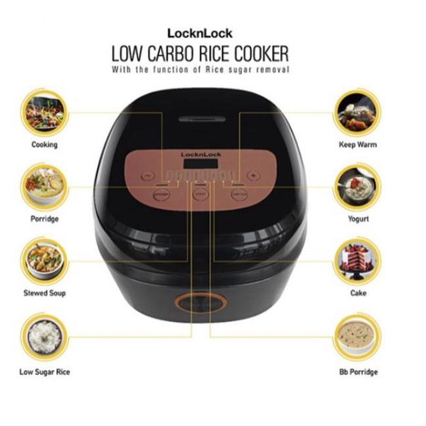 LOCK N LOCK Low Carbo Rice Cooker - Low Carb Ricecooker - Low Sugar