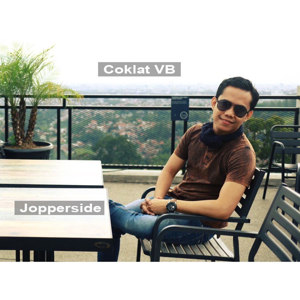 [ COD PABRIK ] Jopperside baju kaos polos kancing henley katun combed premium pria tb2