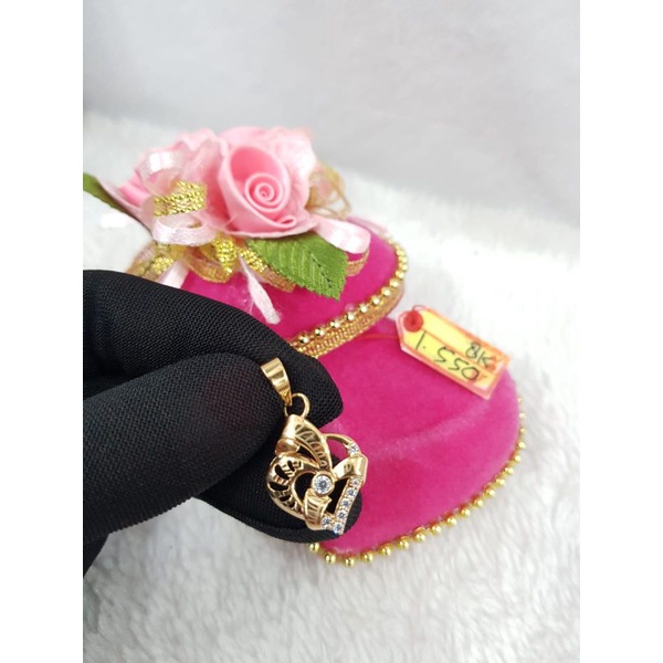 LT931DLM liontin model love permata emas kuning asli berat 1.550 kadar 375% 8k