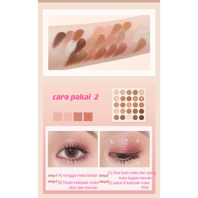 Amy'sDiary Eyeshadow Lucky You Pallete 25 Warna Shimmering and Matte Natural Colors