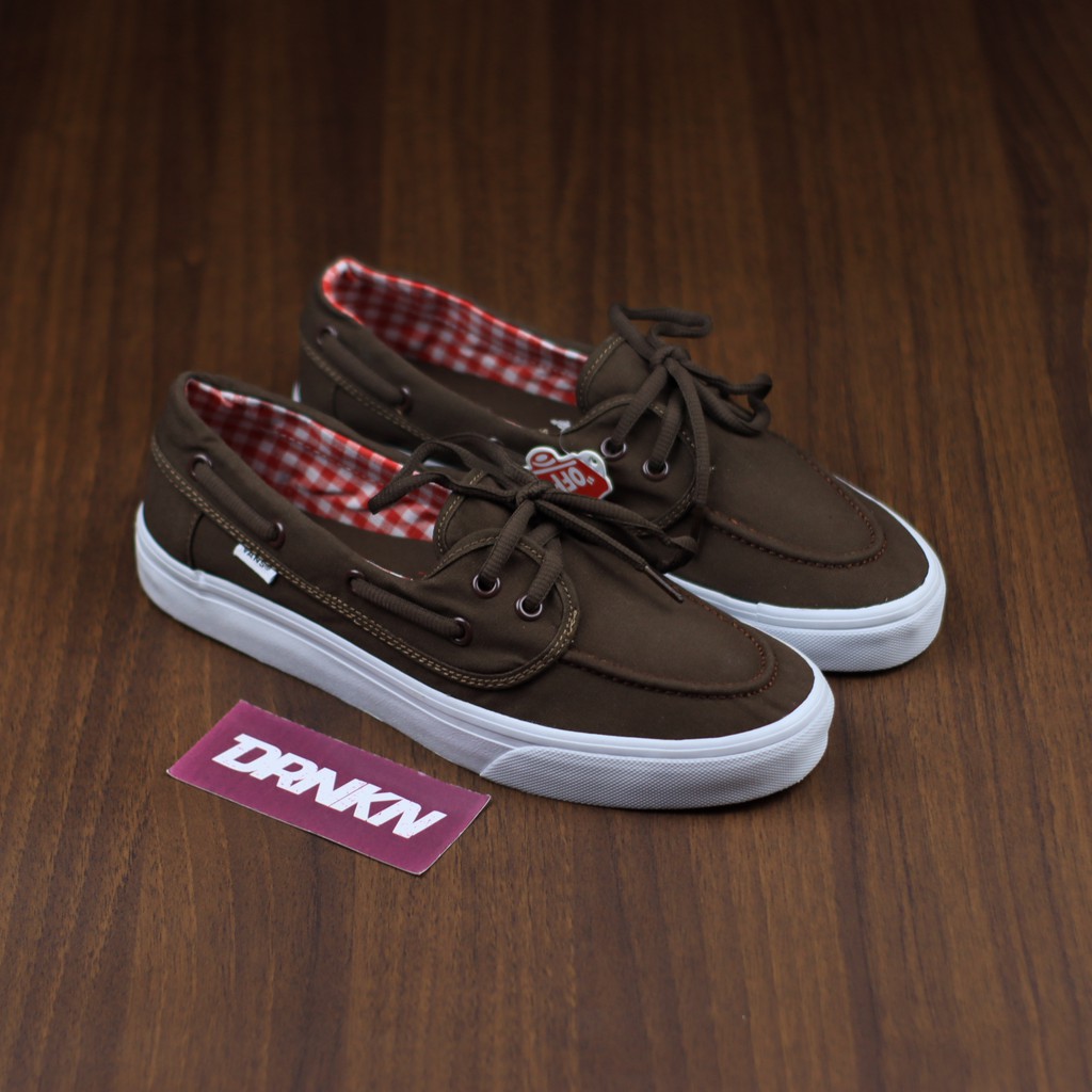 brown and white vans