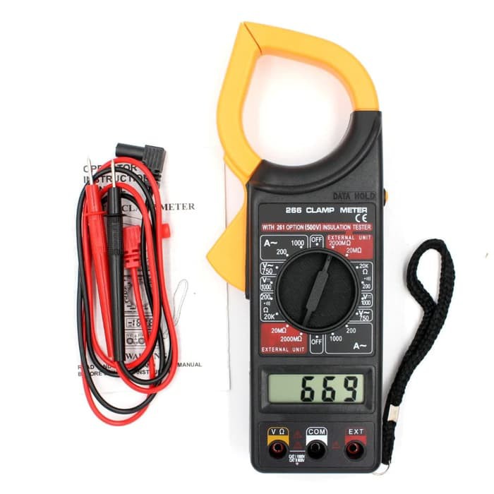 Taffware Digital Clamp Multimeter Tang Ampere DT266 Black