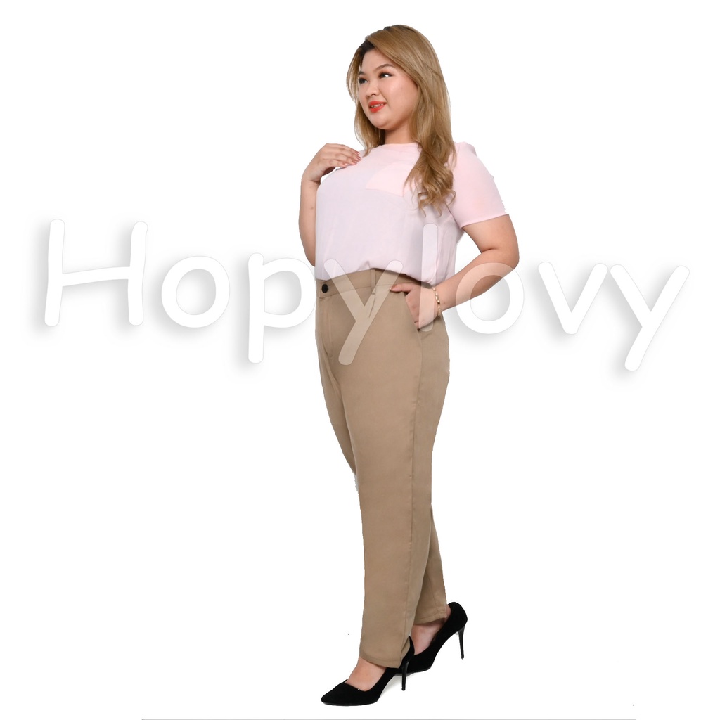 HOPYLOVY JUMBO Celana Baggy Pants Wanita Jumbo Premium / Celana Bahan Panjang Wanita Muat Sampai 100KG