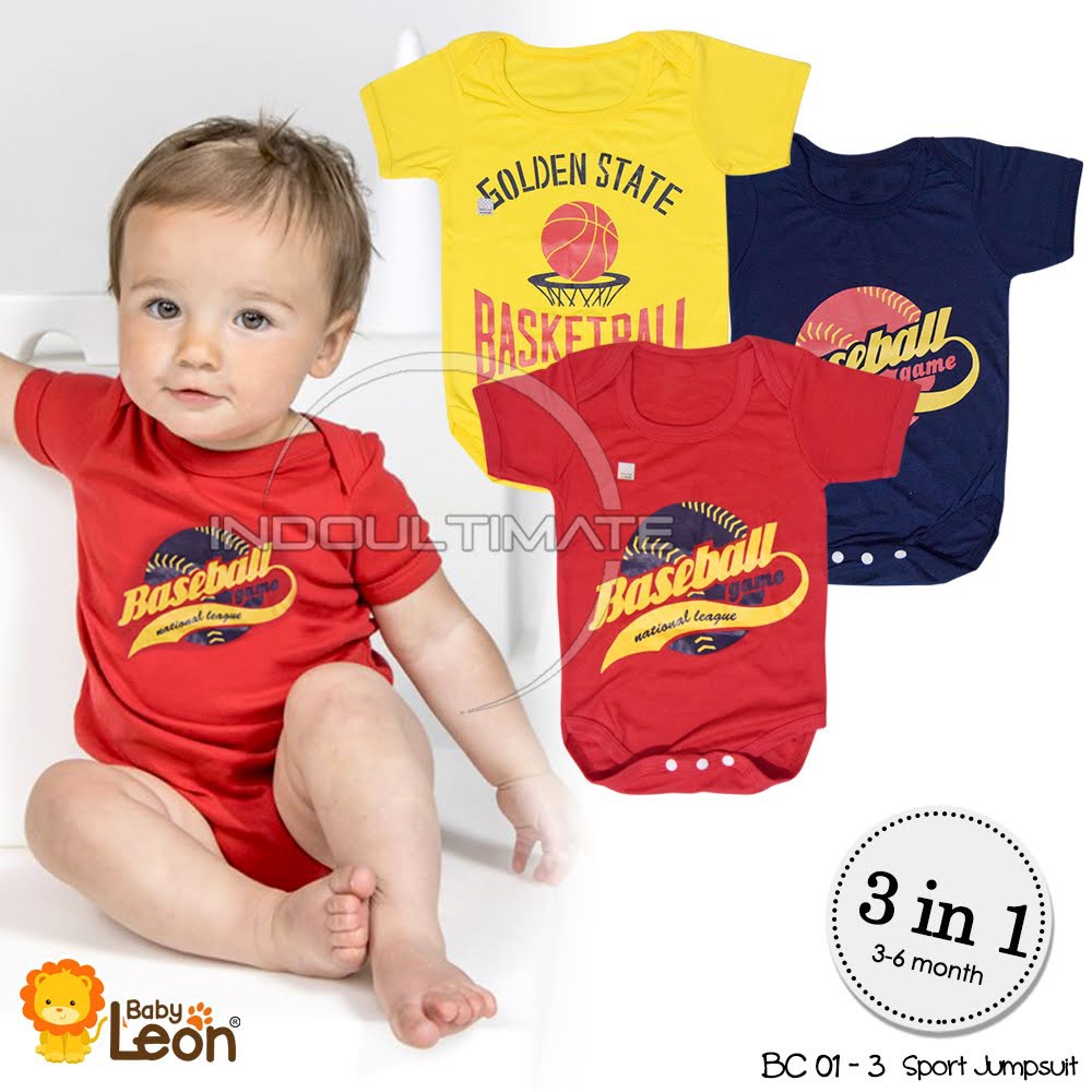 3pcs Jumper Jumsuit Bayi Anak Laki Laki Perempuan Baru Lahir BC-01-3 Bodysuit Set Pakaian Bayi