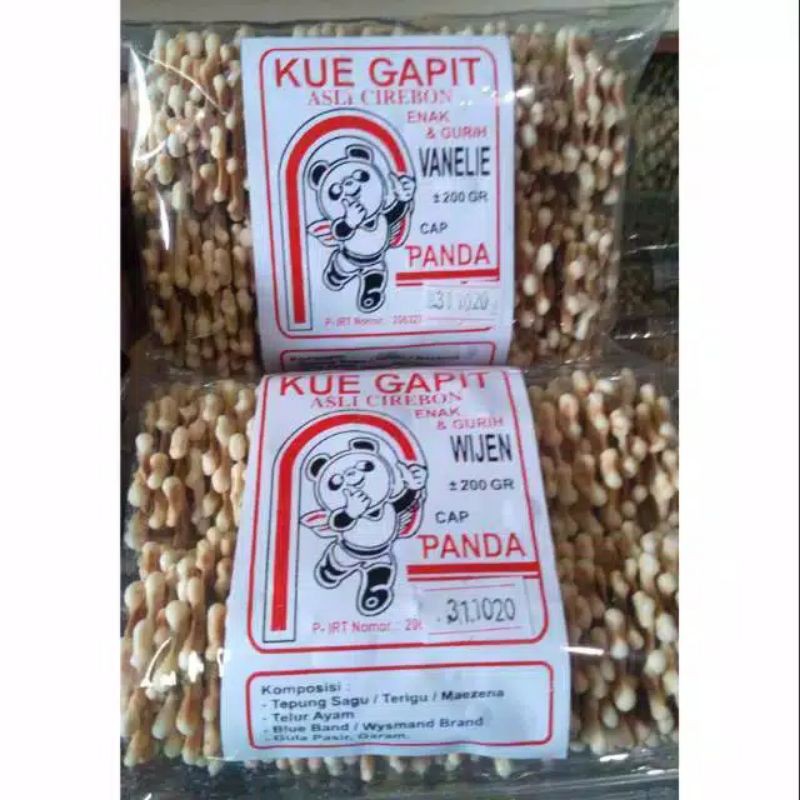 

Kue Gapit Panda Rasa Vanelie Berat : ± 200Gram Camilan Khas Cirebon