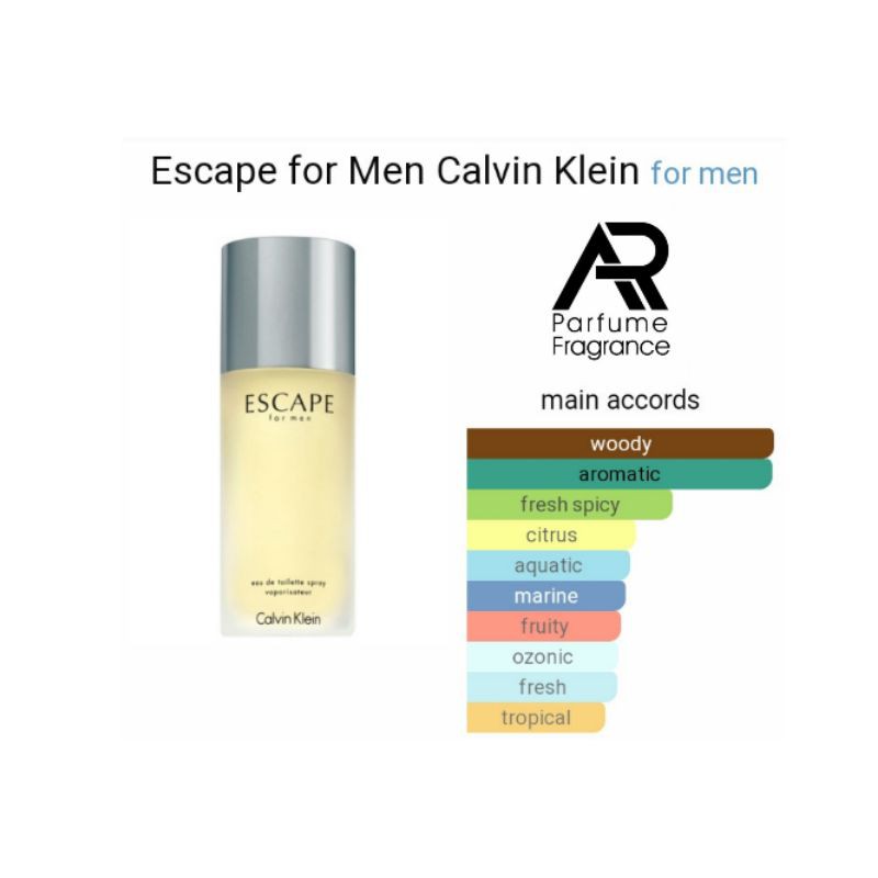 ARparfum - ESCAPE MAN - BEST SELLER for MAN !! 99% Aroma Original,Lembut dan Tahan lama