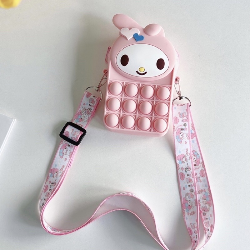 Tas Selempang Anak Pop It Melody Rabbit Rainbow