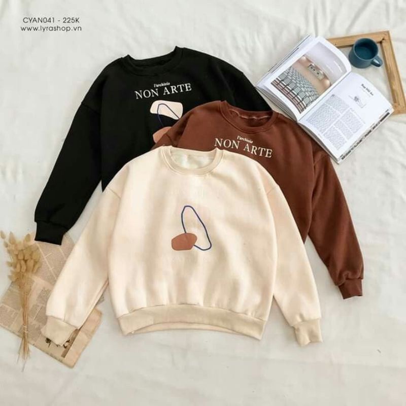 Jaket  sweater Crewneck oversize pakaian pria wanita Outerwear Korean Style NON ARTE kekinian