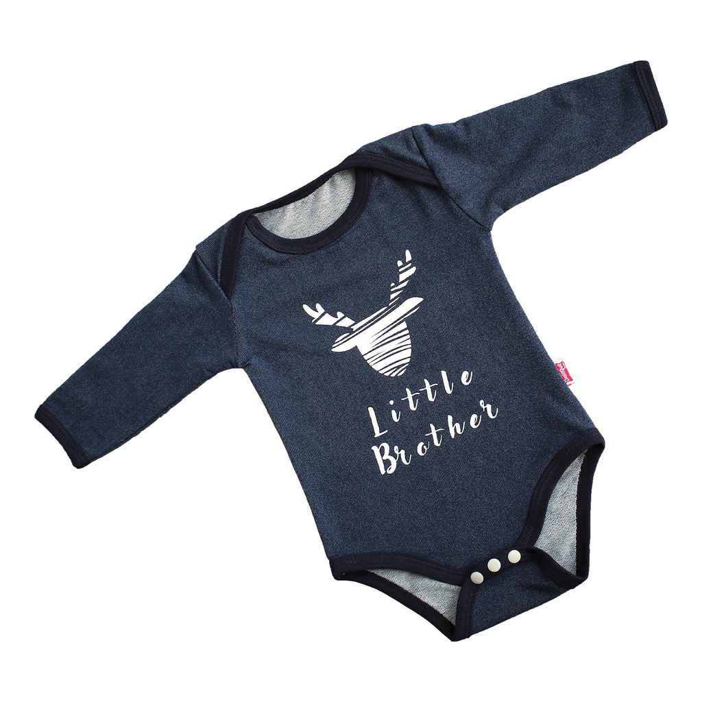 Dialogue DFB0017 Baby Bodysuit Navy Printed Long Sleeve