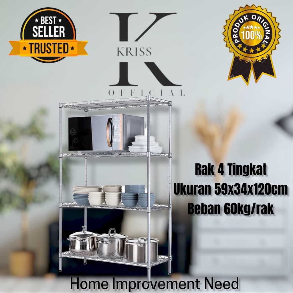 Krisbow Rak Besi Serbaguna 4 Tingkat