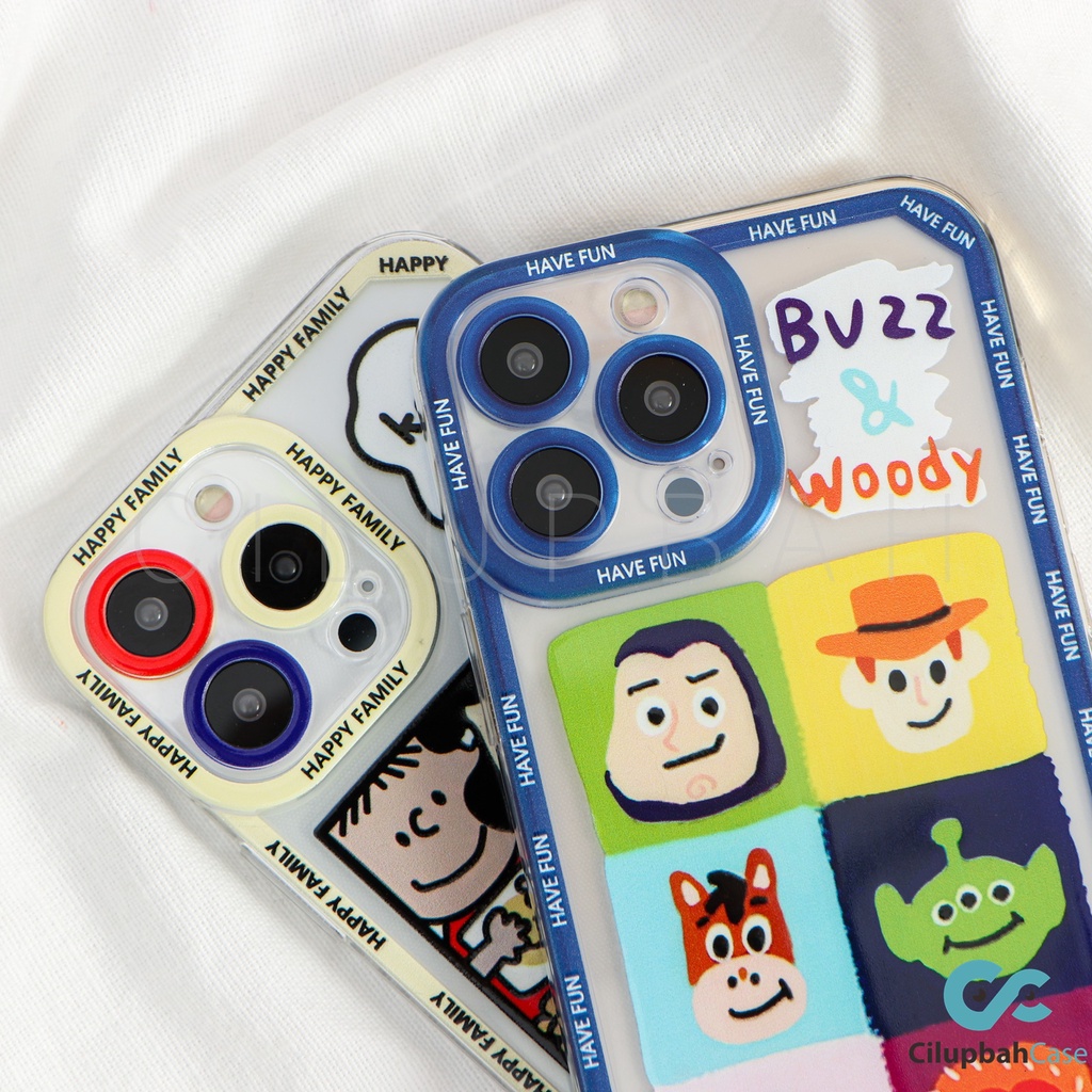 Soft Case Cartoon Snoopy and Toy Story Full Lens Cover iPhone 7 8 SE 7+ 8+ X XR XS 11 12 13 MINI PRO MAX