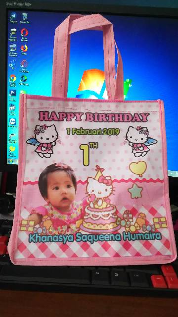 Tas Ultah ulang tahun goodiebag Ukuran Nasi Bento-2