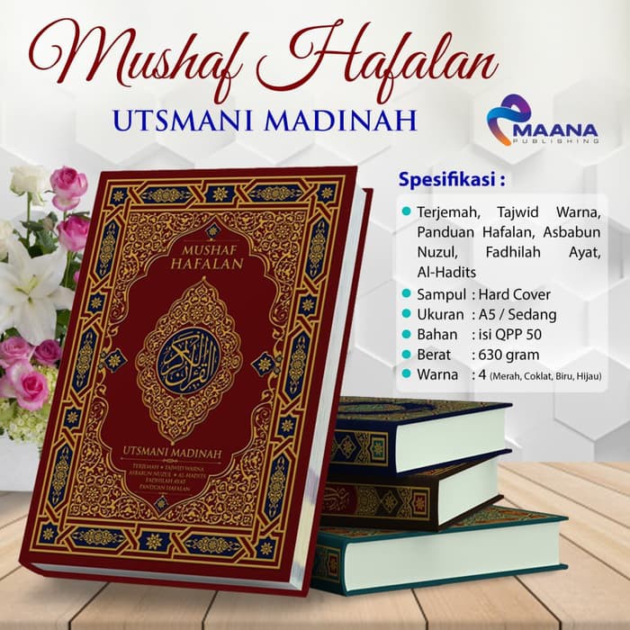 Alquran Hafalan Terjemah Tajwid Warna Utsmani Madinah, Al Quran usmani A5 ALD
