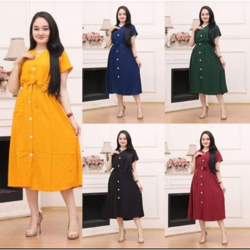 Daster polos Andin/Daster murah /daster Andin hits /Dress full kancing/ Dress Andin/Dress Andin modi