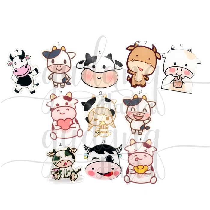 Pin Akrilik Heart Cow Pin Tas Unik Motif Sapi Lucu Bros GH 208469