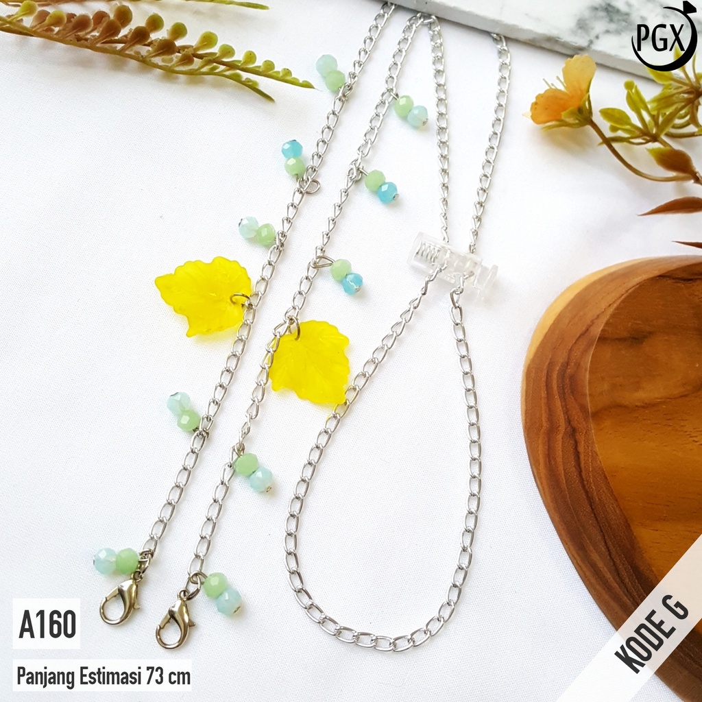 PGX Strap Masker - Tali Masker - Kalung Masker Mute Kristal Kaca Berkilau Aksesoris Fashion A160