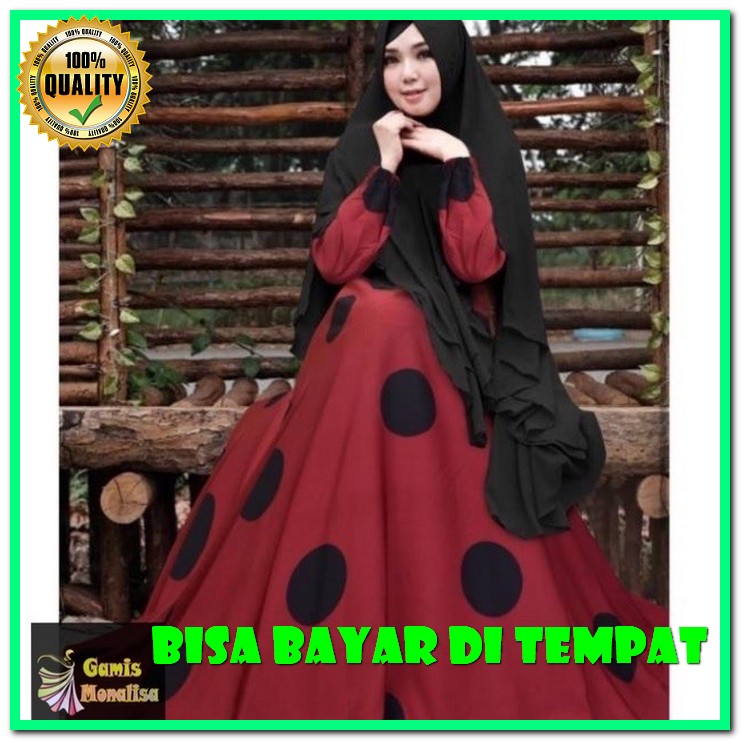 Mayra Syari -Cod-Gamis Terbaru 2021-Gamis Lebaran 2021-Baju Sari- OD183  Polkadot Wolfis Monalisa Le