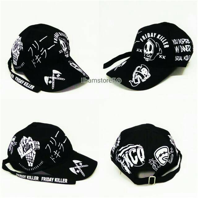 [COD]Topi disto pria/Topi Baseball Motif Printing Tali Panjang Original New Model/Topi Distro Keren