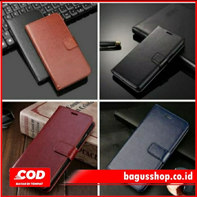 Flip Cover Wallet Leather Case Redmi Note 3 4X 5 Pro 5A 7 8 8 Pro 9 9 Pro Sarung Kulit Dompet HP Red