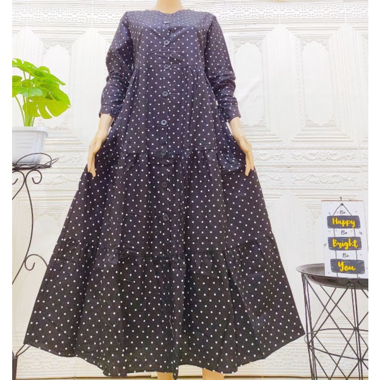 Gamis Linen Lydia Polka | (Realpict COD)